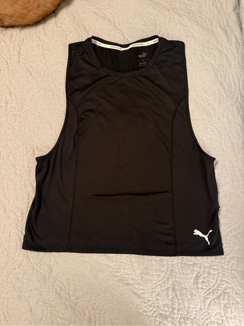 Puma Black Women's Athletic Tank with White Logo